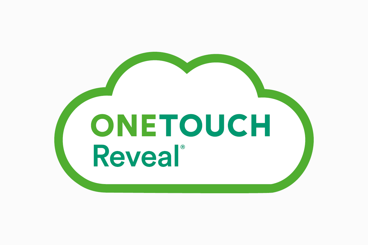 Logo OneTouch Reveal dans un nuage stylisé.